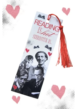 Reading is hot könyvjelző piros bojttal 